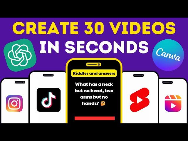 Bulk Create Videos With Canva and ChatGPT For TikTok, YouTube Shorts & Instagram Reels