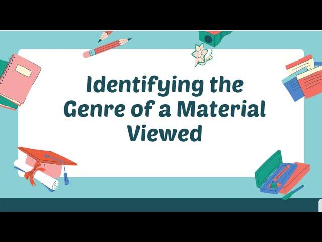 Identifying the Genre of a Material Viewed