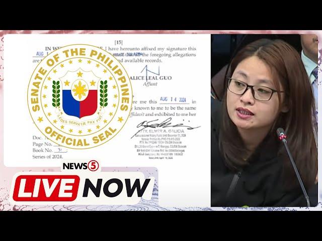 LIVE | Pagpapatuloy ng pagdinig ng Senado hinggil kay Alice Guo, ilegal na POGO