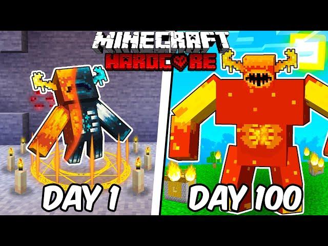 I Survived 100 DAYS as a LAVA WARDEN in HARDCORE Minecraft