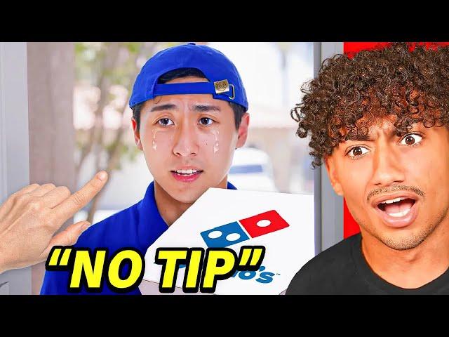 RICH KID WON'T TIP PIZZA DRIVER!!