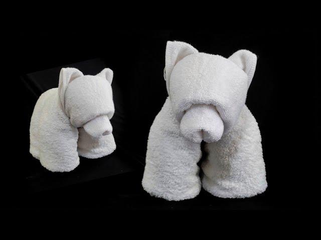 How to make Towel Animals Bear | towel art Beruang | towel origami | towel design