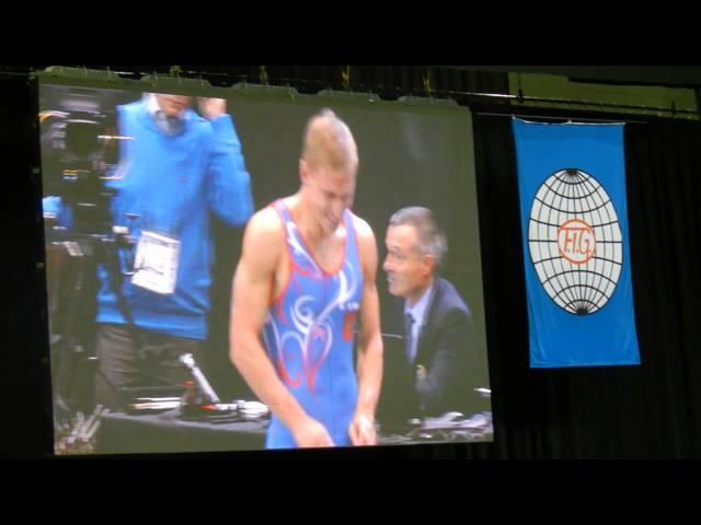 2014 Worlds Tumbling Alexander Mironov RUS 1st pass Finals Men