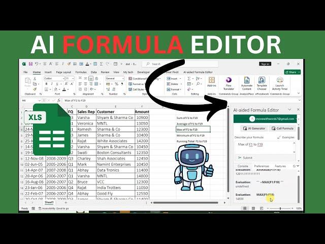 How To Use Ai Formula Editor In Excel Sheet