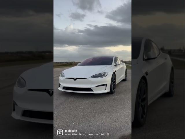 Its a bird, its a plane, no its a  #tesla #teslaplaid #teslamodel3 #cars