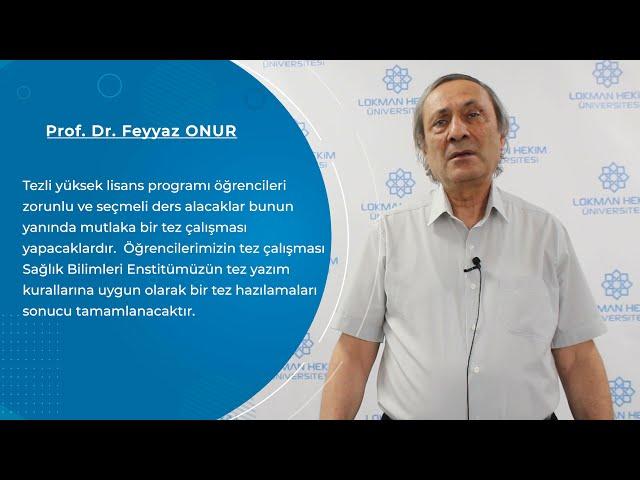 Analitik Kimya Tezli Yüksek Lisans Tanıtımı - Prof. Dr. Feyyaz ONUR