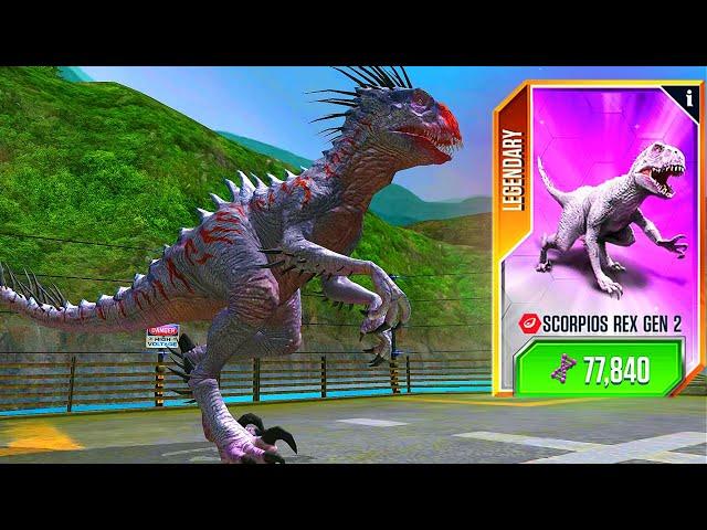 NEW HYBRID SCORPIOS REX GEN 2 X3 MAX LEVEL 40 | JURASSIC WORLD THE GAME