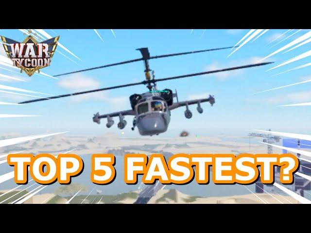 WHAT ARE THE TOP 5 FASTEST VEHICLES IN WAR TYCOON ROBLOX?