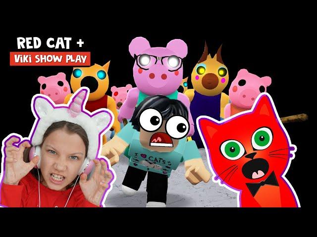 RED CAT и Viki Show PLAY играют в Пигги Роблокс против свинки / Вики Шоу Плей