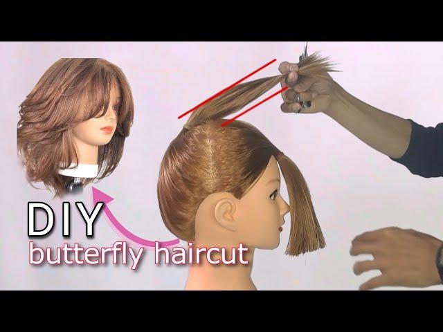 DIY Butterfly haircut| layered haircut|cara potong rambut layer butterfly