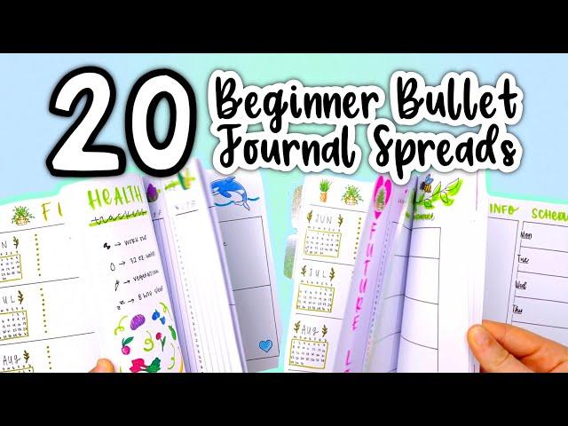 20 Beginner Bullet Journal Spreads! || THE ULTIMATE BULLET JOURNAL GUIDE