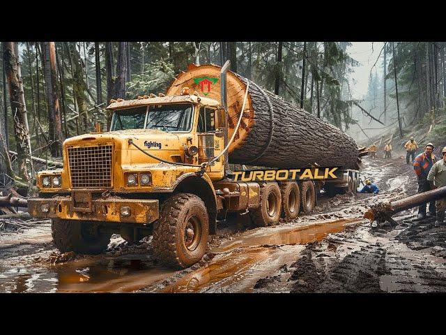 Extreme Logging Trucks | Extreme Dangerous Fastest Big Chainsaw Cutting Tree Machines #1