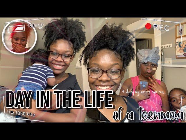 DAY IN THE LIFE OF A TEEN MOM |GRWM new born edition|morning routine|Dying hair red DIY|Tutorial️