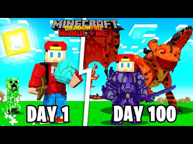 I Spent 100 Days in Dragon Fire Minecraft... Here's What Happened