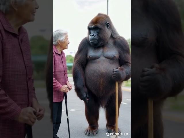 They are very good friends #funny #beauty #pets  #gorilla #cute #monkey #chimpanzee