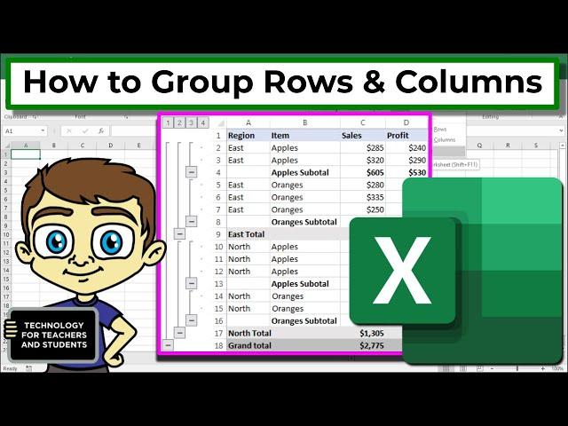 Grouping Rows and Columns in Excel