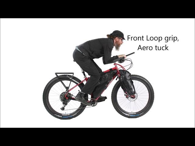 Jones Loop H-Bar, bicycle handlebar, hand and body positions with aero position