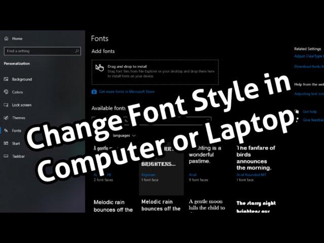 How To Change Font Style in Computer || How to change the default Windows 10 system font | 2021