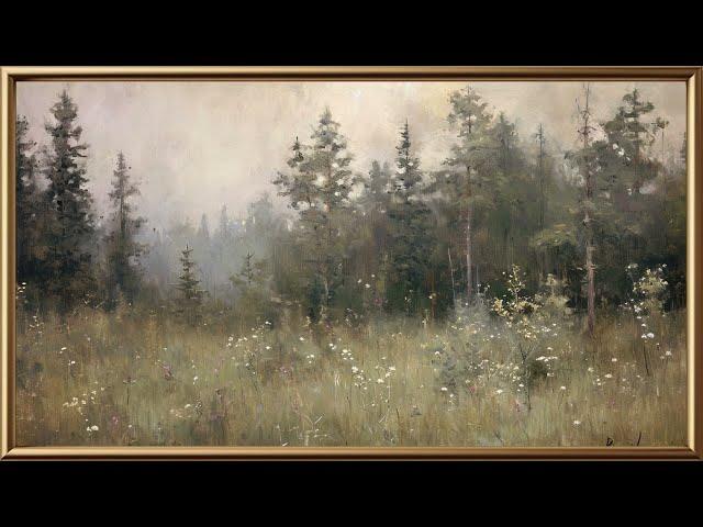 Vintage TV Art Landscape Painting | Gold Framed TV Art | Art Screensaver for TV | 1 Scene - 2 Hrs