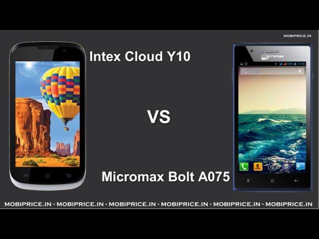 Intex Cloud Y10 vs Micromax Bolt A075 Campare Online Price Specification Review