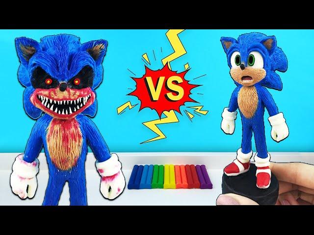 Scary SONIC EVIL form. Exector ► the hero of the game Sonic.exe / Sculpt figures from plasticine