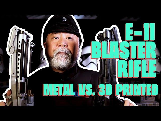 STAR WARS E-11 BLASTER RIFLE: All-Metal vs. 3D Print | My Geeky Basement with Paul Sun-Hyung Lee