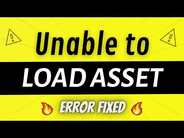 Error: Unable to load asset | 3 Way to Fix This | Image Widget | Hindi