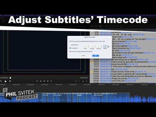 Easily Adjust Subtitles' Timecode (Using Subtitle Edit Pro)