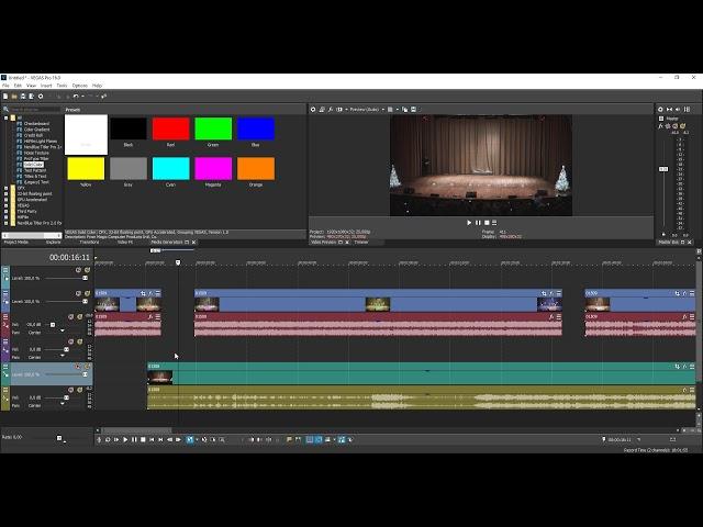 Vegas Pro 16 - урок 1  (быстрое знакомство с Vegas)