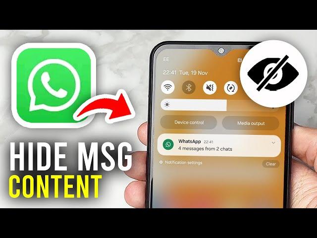 How To Hide WhatsApp Message Content In Notification Bar On Android - Full Guide