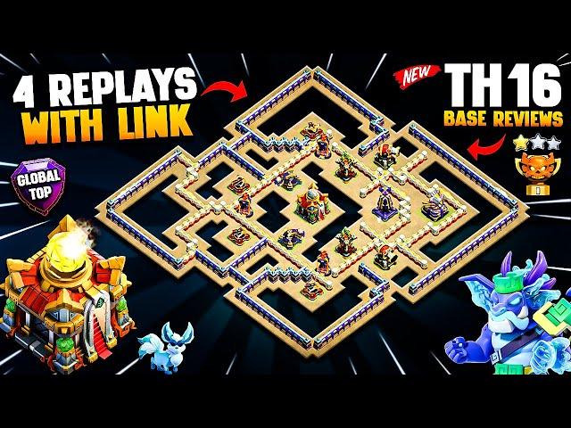 Unbeatable TH16 Base Link With 4 Replays ONLY 1 STAR Town Hall 16 | Best Th16 War Base & Legend Base