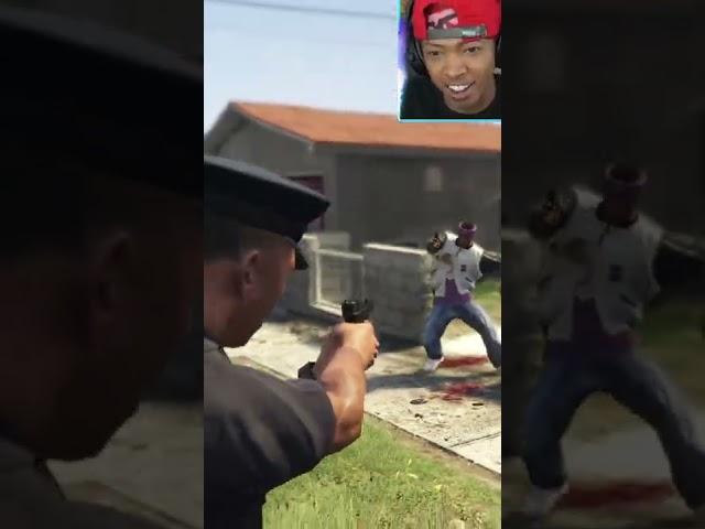 COP Almost Bit by DOG making an arrest in GTA 5