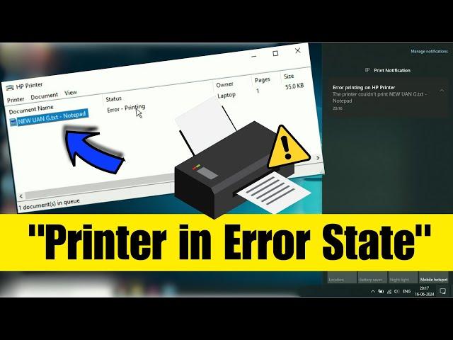 How to Fix "Printer in Error State" | ERROR PRINTING - Printer could not print