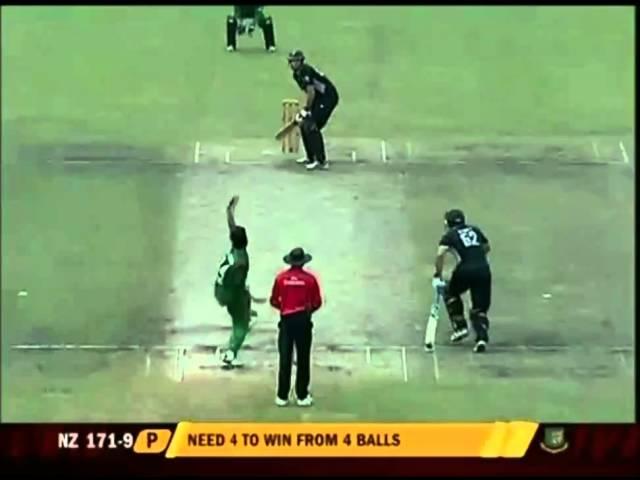 Bangladesh Cricket: BD vs NZ ODI 5, Rubel Hossain Last Ball BanglaWash (Oct 17, 2010)