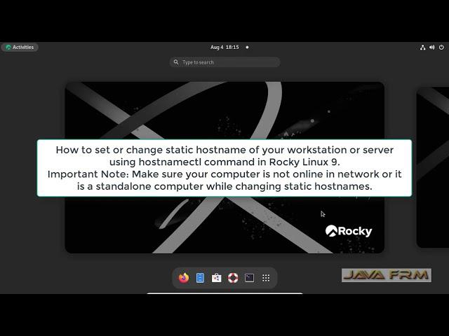 How to set or change static hostname using hostnamectl command in Rocky Linux 9