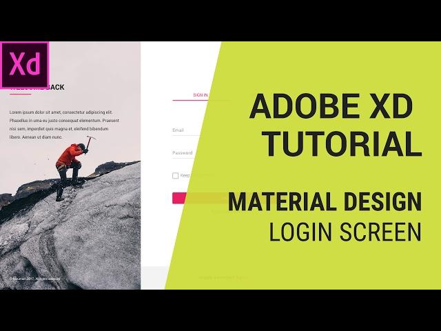 Adobe XD Tutorial — Material Design Login Screen