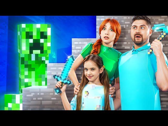 I Was Adopted by Minecraft Family! Parenting Hacks! Minecraft Movie in Real Life