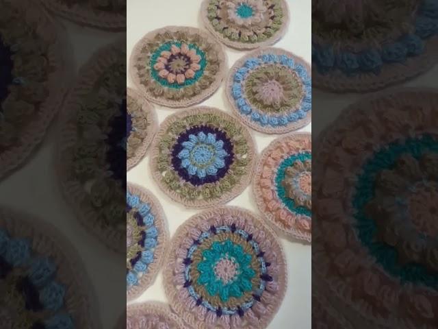 Мотивы А2 для пледа крючком Navia flower blanket - 9 шт #крючком #пледкрючком #crochet #navia