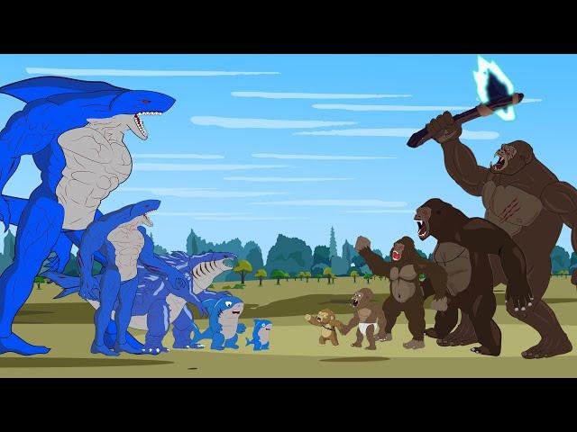 EVOLUTION of SHARKZILLA vs KING KONG : Monsters Ranked From Weakest To Strongest | Godzilla Cartoon