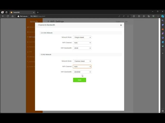 Tenda Router - Change WiFi Channel