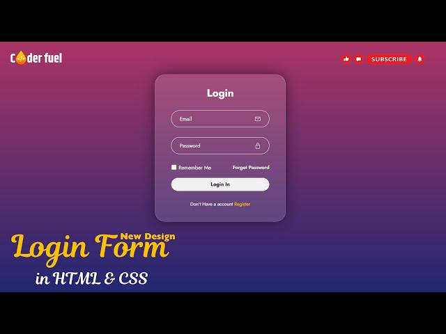 Create Login Form in HTML & CSS