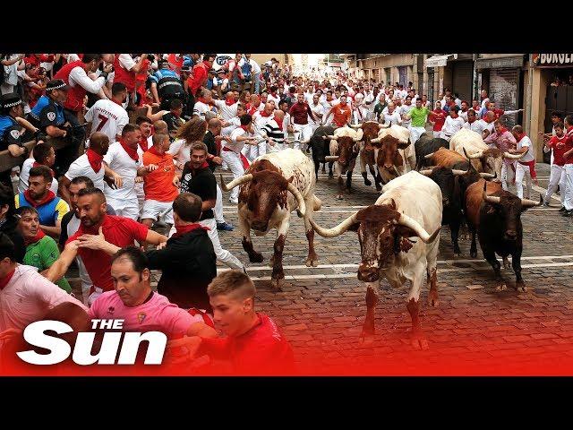 Pamplona Bull Run 2019: tumbles, turns and injuries