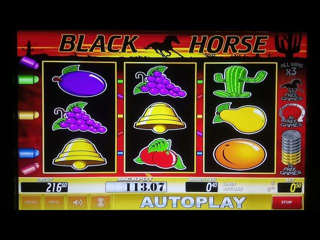 5Liner Black Horse Test #15, 30, 45 Free Games #Jackpot #Wild West slot theme