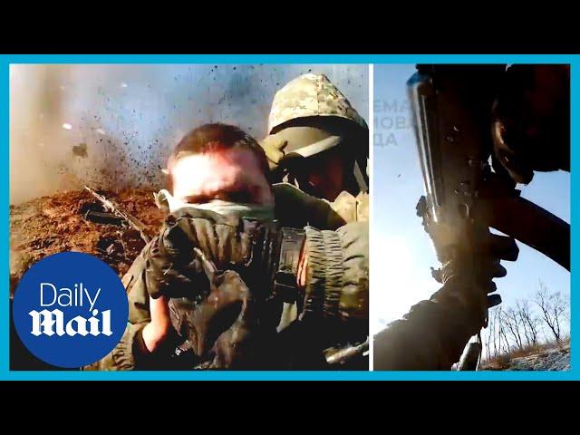 Ukraine soldiers storm Russian trenches and dodge artillery in terrifying footage