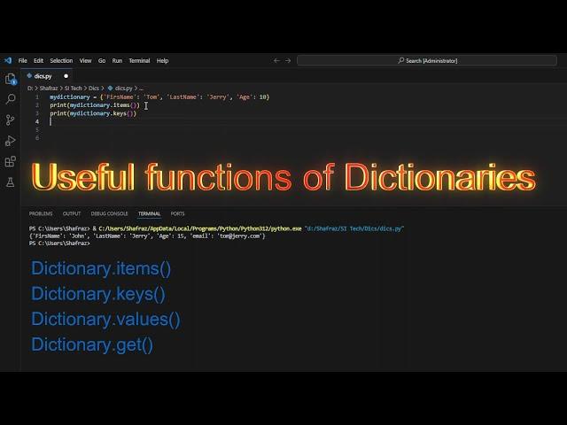 Python Dictionaries | Python Tutorial for Beginners