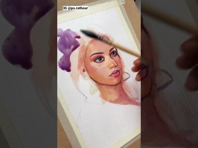 Watercolors Portrait Painting