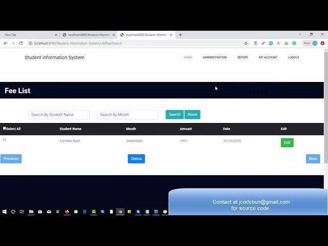 Student Management System in Spring and hibernate with source code and project report