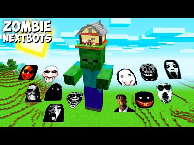 SURVIVAL ZOMBIE BASE with JEFF THE KILLER and BLACK SMILE AND 100 NEXTBOTS in Minecraft Gameplay