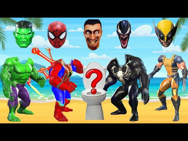 TEBAK GAMBAR TOP SUPERHERO | WRONG HEAD AVENGERS, MARVEL, IRON MAN, SPIDER MAN, HULK, SKIBIDI TOILET