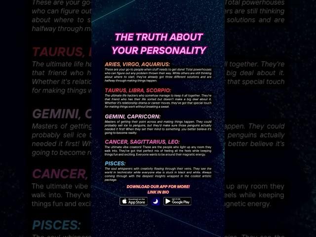 THE TRUTH ABOUT YOUR PERSONALITY #astrology #zodiacsigns